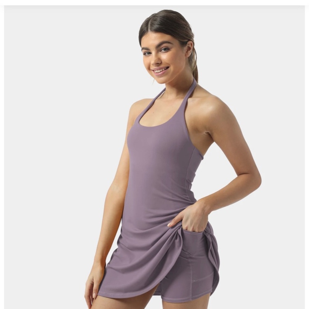 Halara lilac halter dress **brand new**
